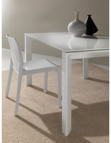 Tavolo in vetro allungabile per cucina o soggiorno 120 x 80 cm Harvey