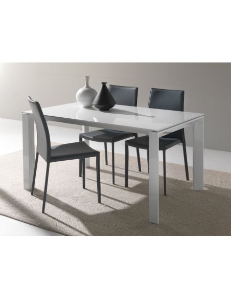 Tavolo in vetro allungabile per cucina o soggiorno 120 x 80 cm Harvey