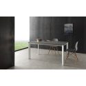 Tavolo allungabile in alluminio legno design moderno 130 x 80 cm Mack