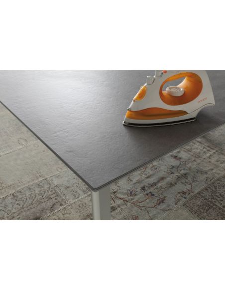 Tavolo allungabile in alluminio legno design moderno 130 x 80 cm Mack