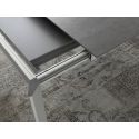 Tavolo allungabile in alluminio legno design moderno 130 x 80 cm Mack