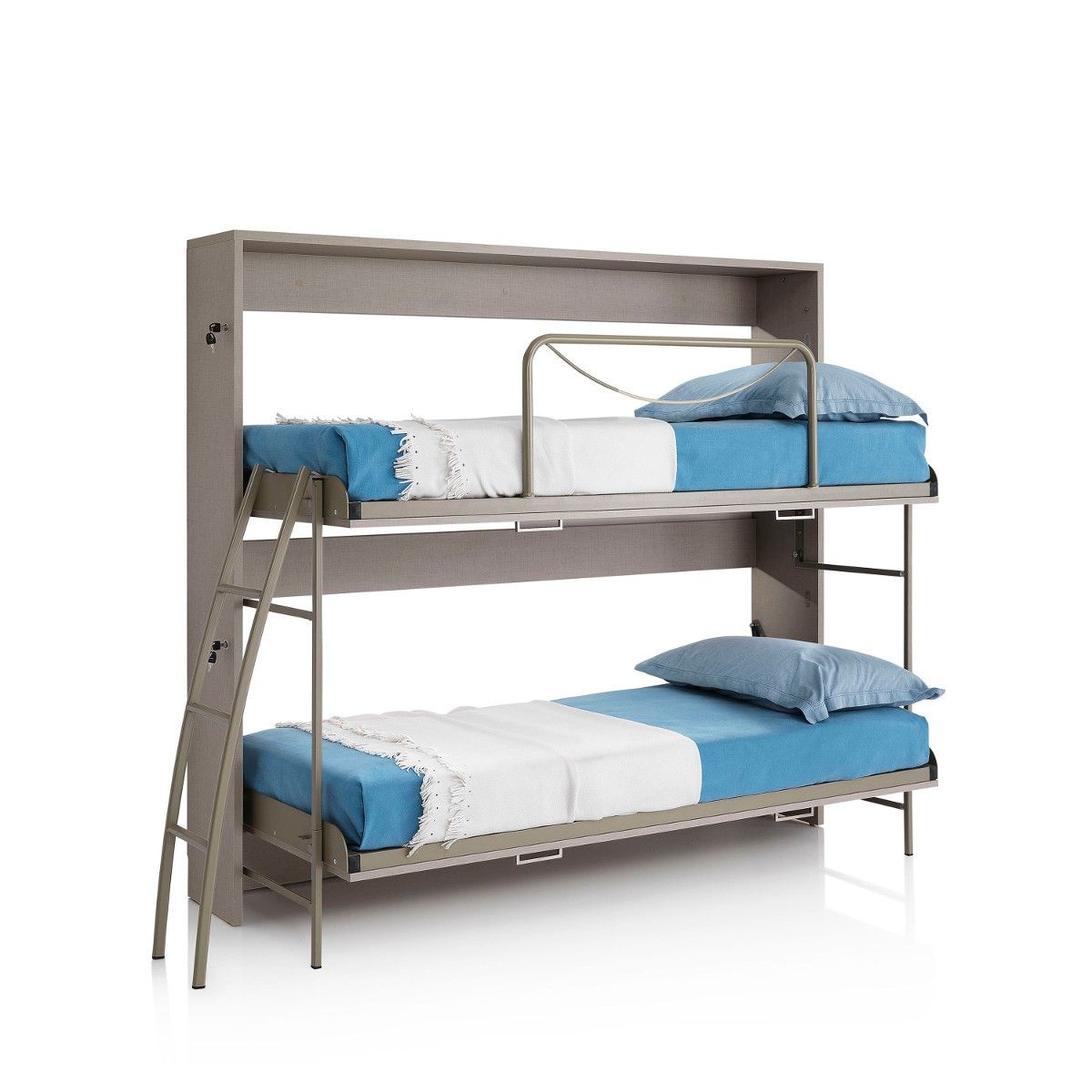 Saving letto a scomparsa a castello bianco kaki tortora 33 cm Saving letto a scomparsa a castello bianco kaki tortora 33 cm