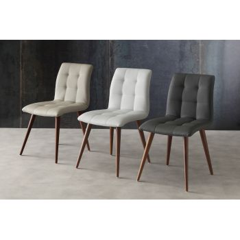 Sedie da cucina in legno naturale ed ecopelle Konnor 2