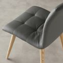 Sedie da cucina in legno naturale ed ecopelle Konnor