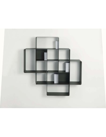 Libreria a parete moderna in acciaio modulare 120 x 120 cm Kreando
