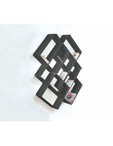 Libreria a parete moderna in acciaio modulare 120 x 120 cm Kreando