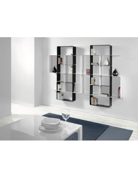 Libreria a parete moderna in acciaio modulare 120 x 120 cm Kreando