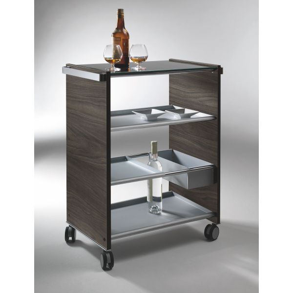 Service carrello di servizio multifunzione per cucina in legno e acciaio Service carrello di servizio multifunzione per cucina in legno e acciaio
