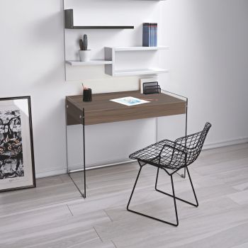 Scrivania per computer in vetro e laminato 100 cm Studeo 2