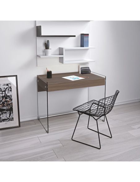 Scrivania per computer in vetro e laminato 100 cm Studeo Scrivania per computer in vetro e laminato 100 cm Studeo