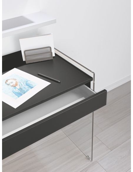 Scrivania per computer in vetro e laminato 100 cm Studeo