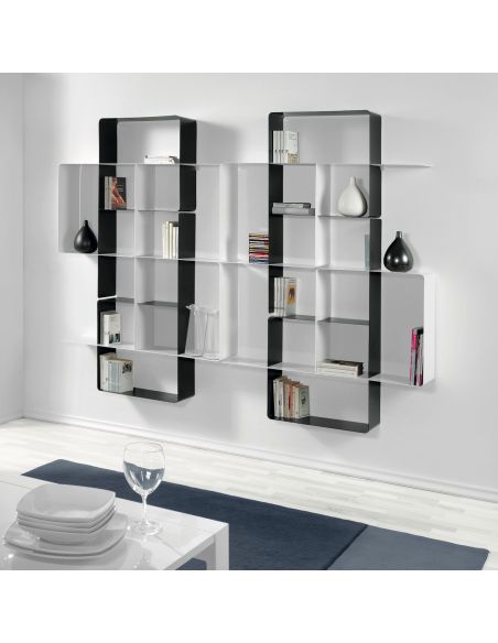 Scaffale libreria da parete in acciaio 230 x 180 cm Kreando-7