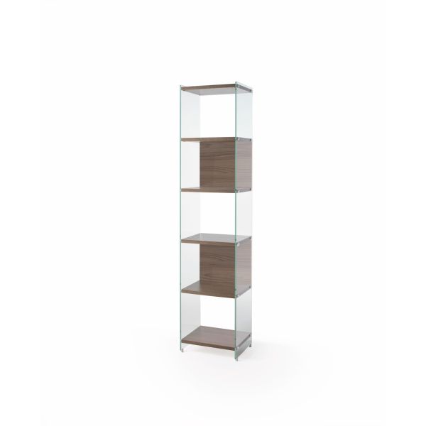 Libreria a colonna in vetro e laminato 202 cm Tibor202