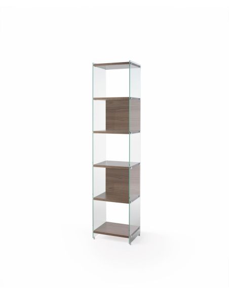 Libreria a colonna design moderno in vetro e laminato 202 cm Tibor202 Libreria a colonna design moderno in vetro e laminato 202 cm Tibor202