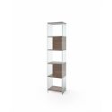 Libreria a colonna design moderno in vetro e laminato 202 cm Tibor202