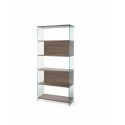 Libreria a colonna design moderno in vetro e laminato 202 cm Tibor202