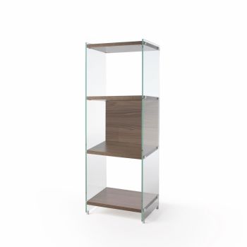Libreria a colonna design moderno in vetro e legno Tibor126