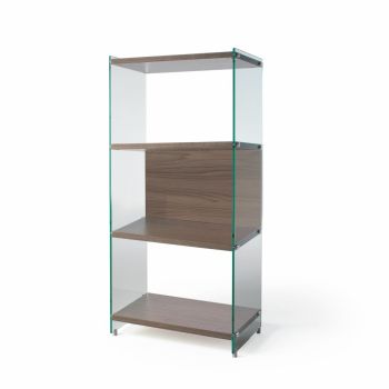 Libreria a colonna design moderno in vetro e legno Tibor126 2