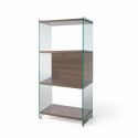 Libreria a colonna design moderno in vetro e legno Tibor126