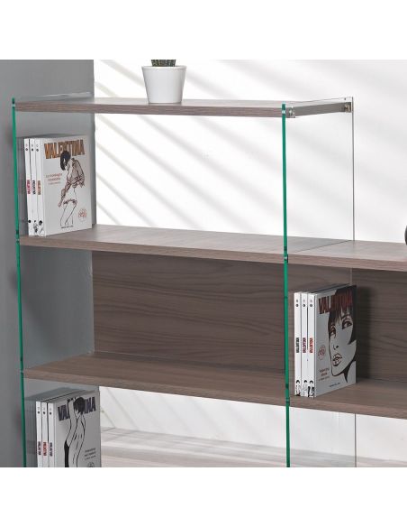 Libreria design divisoria in laminato e vetro 240 x 120 cm Tibor10 Libreria design divisoria in laminato e vetro 240 x 120 cm Tibor10