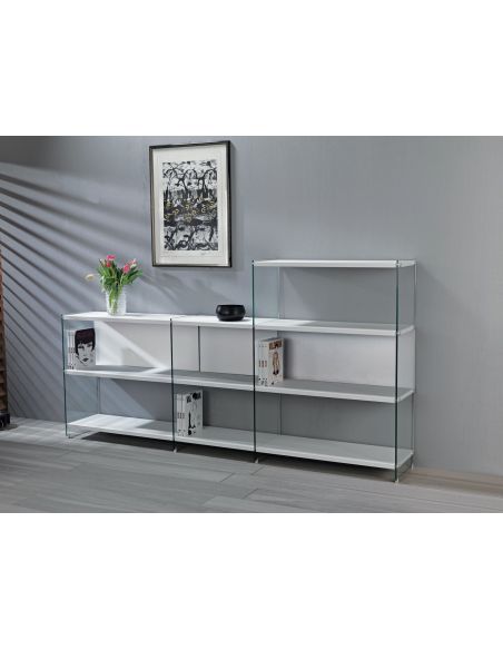 Libreria design divisoria in laminato e vetro 240 x 120 cm Tibor10 Libreria design divisoria in laminato e vetro 240 x 120 cm Tibor10