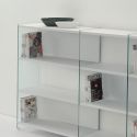 Libreria design separa ambienti in legno e vetro 240 x 125 cm Byblos12