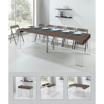 Consolle tavolo da pranzo in vetro e laminato 270 cm Ronny Big 2
