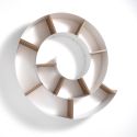 Mensola da parete a forma di chiocciola in metallo e legno Duglas