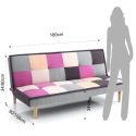 Divano letto Clic Clac in tessuto multicolor design moderno Jorgen