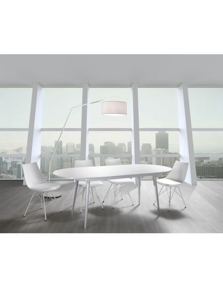 Sedia da cucina in metallo polipropilene ed ecopelle Kirby White Sedia da cucina in metallo polipropilene ed ecopelle Kirby White