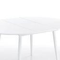 Tavolo allungabile rotondo in metallo e MDF bianco lucido Allister R