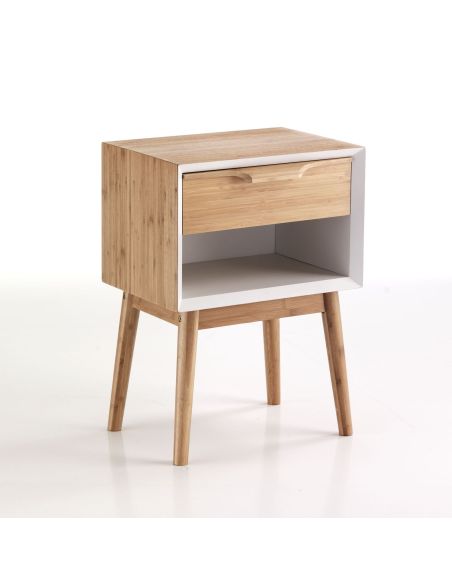 Comodino tavolino in legno massello di bambù Trimmy