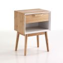 Comodino tavolino in legno massello di bambù Trimmy
