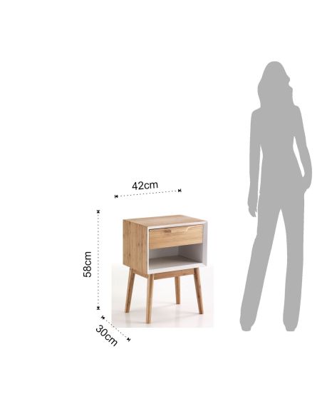 Comodino tavolino in legno massello di bambù Trimmy