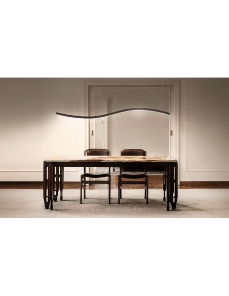 Lampadario a sospensione a LED in alluminio Curve Lampadario a sospensione a LED in alluminio Curve