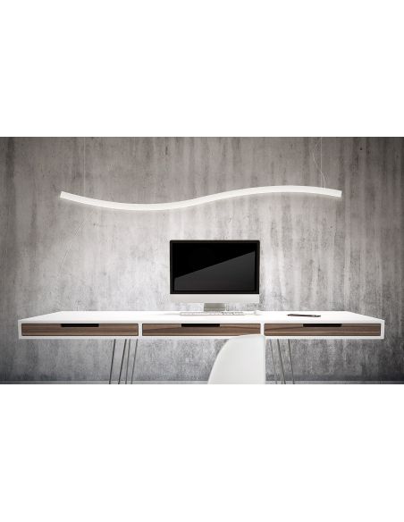 Lampadario a sospensione a LED in alluminio Curve