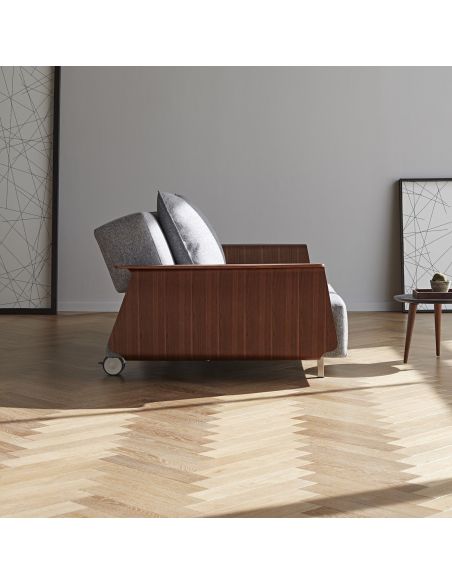 Divano letto matrimoniale con braccioli su ruote Longhorn