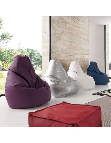 Pouf sacco in ecopelle sfoderabile Arvid