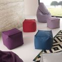 Pouf cubo in ecopelle sfoderabile vari colori Kimer