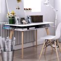 Scrivania design nordico con ripiano Keimo