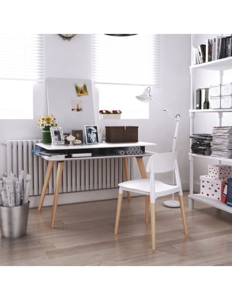 Scrivania design nordico con ripiano Keimo Scrivania design nordico con ripiano Keimo