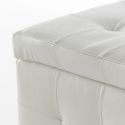Pouf contenitore in ecopelle bianco Oddvar
