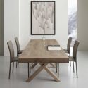 Tavolo allungabile in nobilitato bianco e rovere 160 x 90 cm Aras