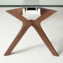 Tavolo allungabile in acciaio vetro legno 160 x 90 cm Nicklas