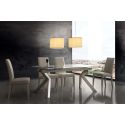 Tavolo allungabile moderno in metallo e vetro 160x90 cm Mats