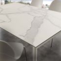 Tavolo allungabile piano vetro ceramica 140 x 90 cm Duarte
