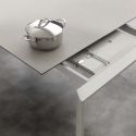 Tavolo allungabile piano vetro ceramica 140 x 90 cm Duarte