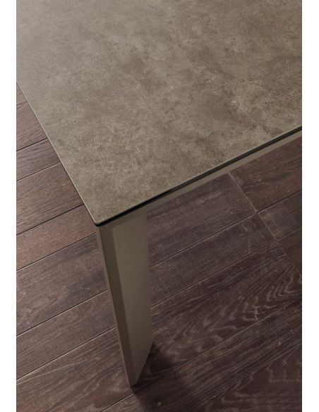 Tavolo allungabile piano vetro ceramica 140 x 90 cm Duarte
