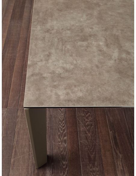Tavolo allungabile piano vetro ceramica 140 x 90 cm Duarte