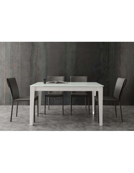 Tavolo allungabile in vetro design moderno 140 x 90 cm Esko Tavolo allungabile in vetro design moderno 140 x 90 cm Esko